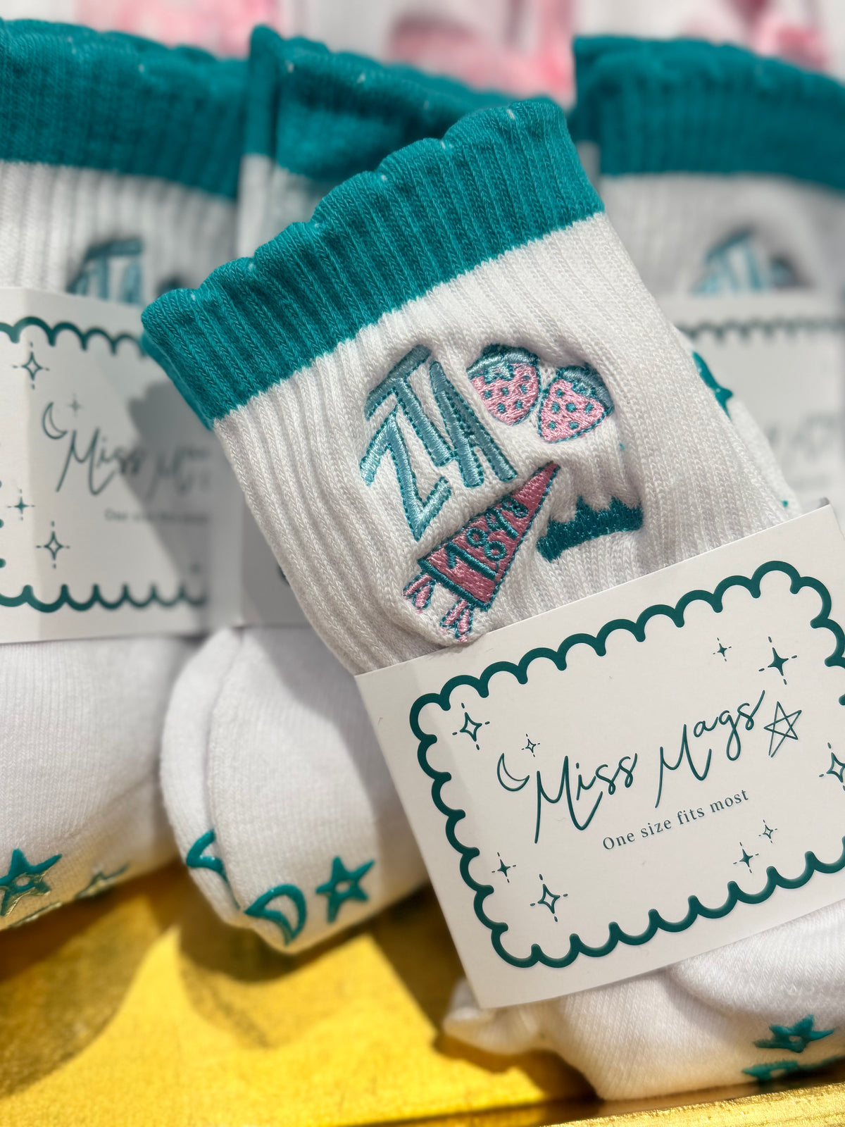 Zeta Tau Alpha Pilates Grippy Socks