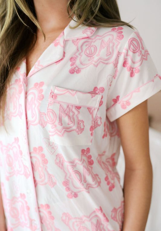 Phi Mu Dreams Short Set Pajamas