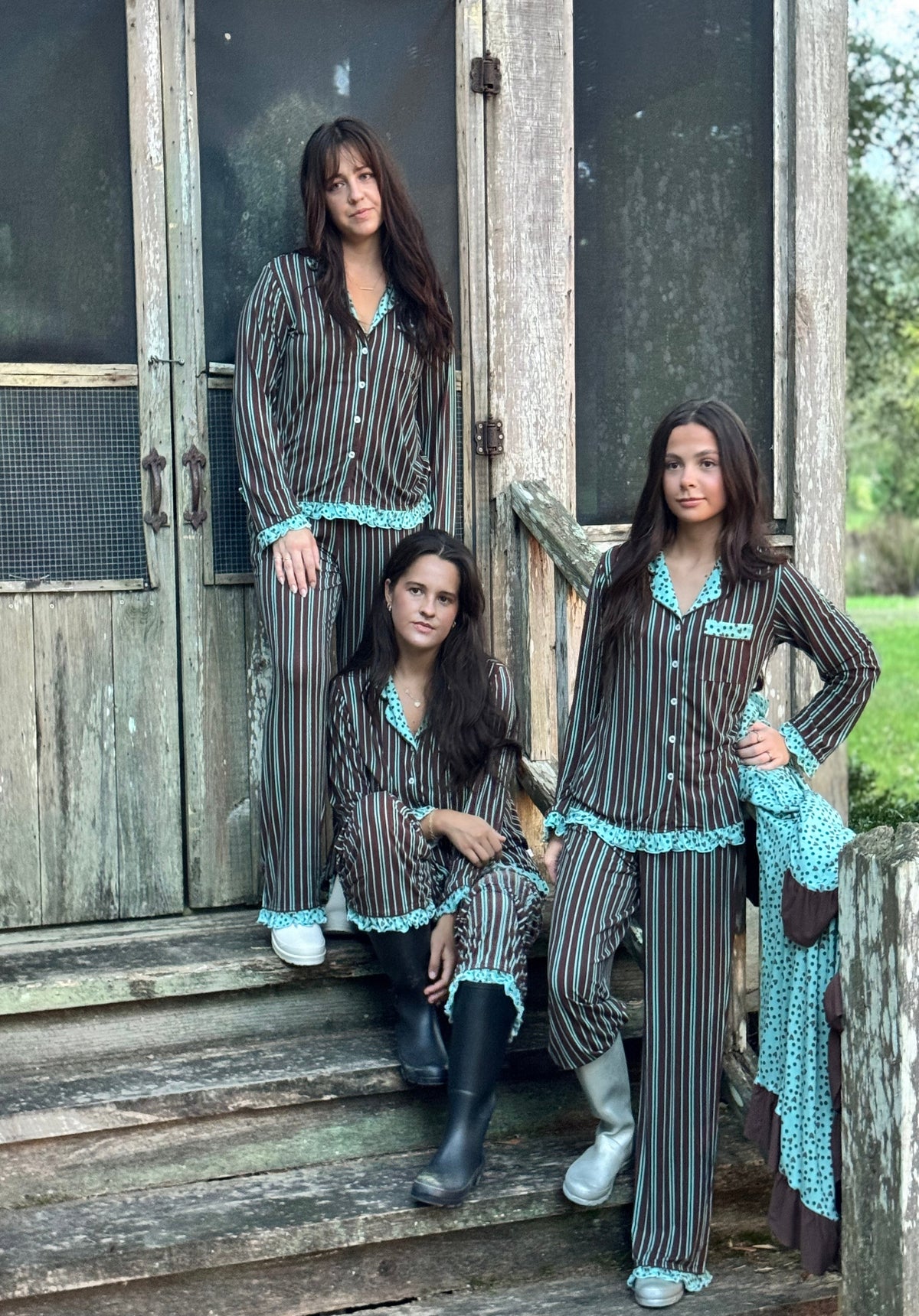 Cocoa Crush Dreams Ruffled Long Set Pajamas
