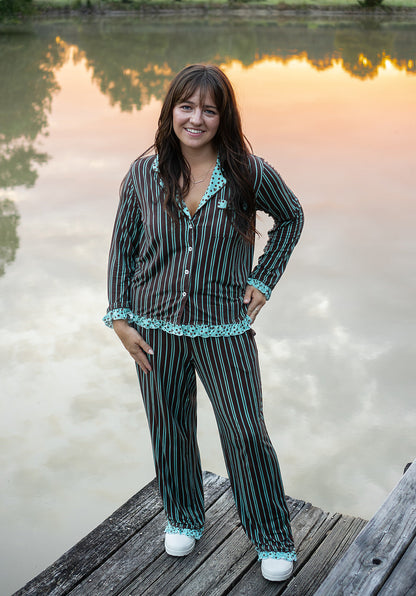 Cocoa Crush Dreams Ruffled Long Set Pajamas