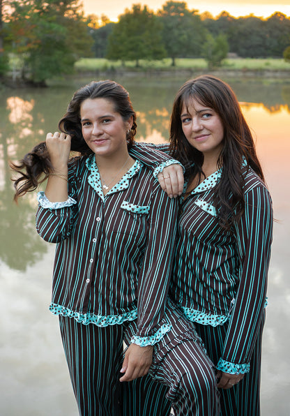 Cocoa Crush Dreams Ruffled Long Set Pajamas