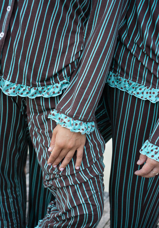 Cocoa Crush Dreams Ruffled Long Set Pajamas