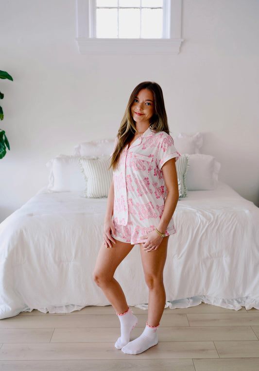 Phi Mu Dreams Short Set Pajamas