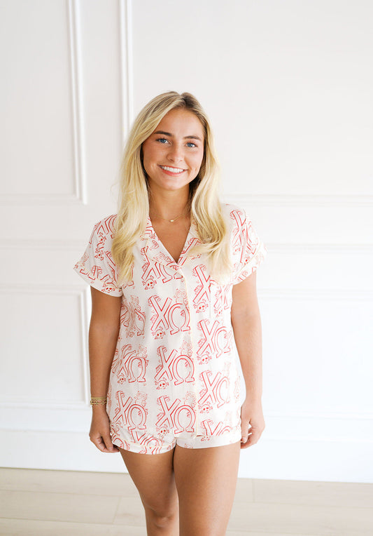 Chi Omega Dreams Short Set Pajamas