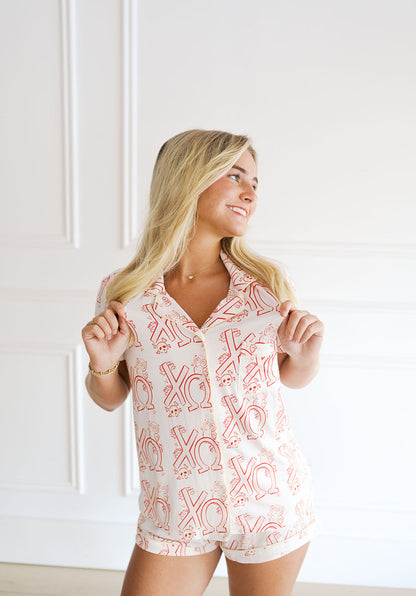 Chi Omega Dreams Short Set Pajamas