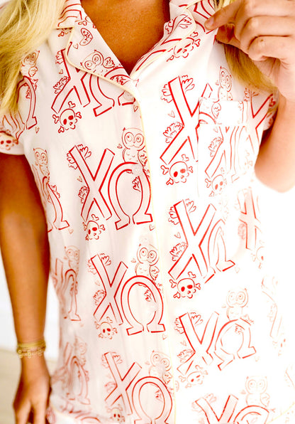 Chi Omega Dreams Short Set Pajamas