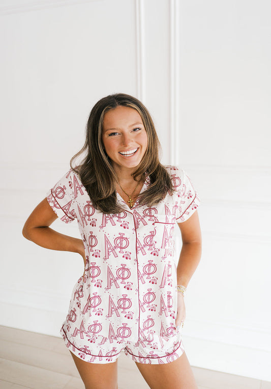 Alpha Phi Dreams Short Set Pajamas