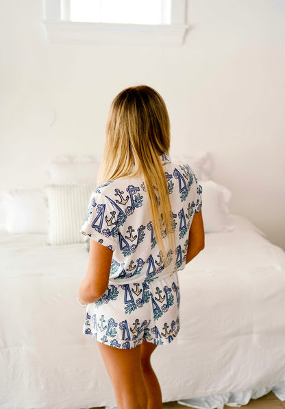 Delta Gamma Dreams Short Set Pajamas