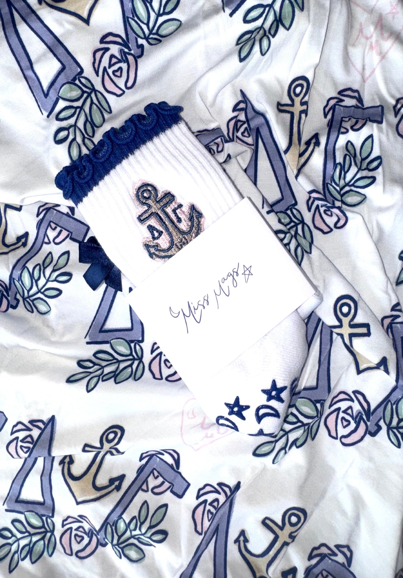 Delta Gamma Pilates Grippy Socks