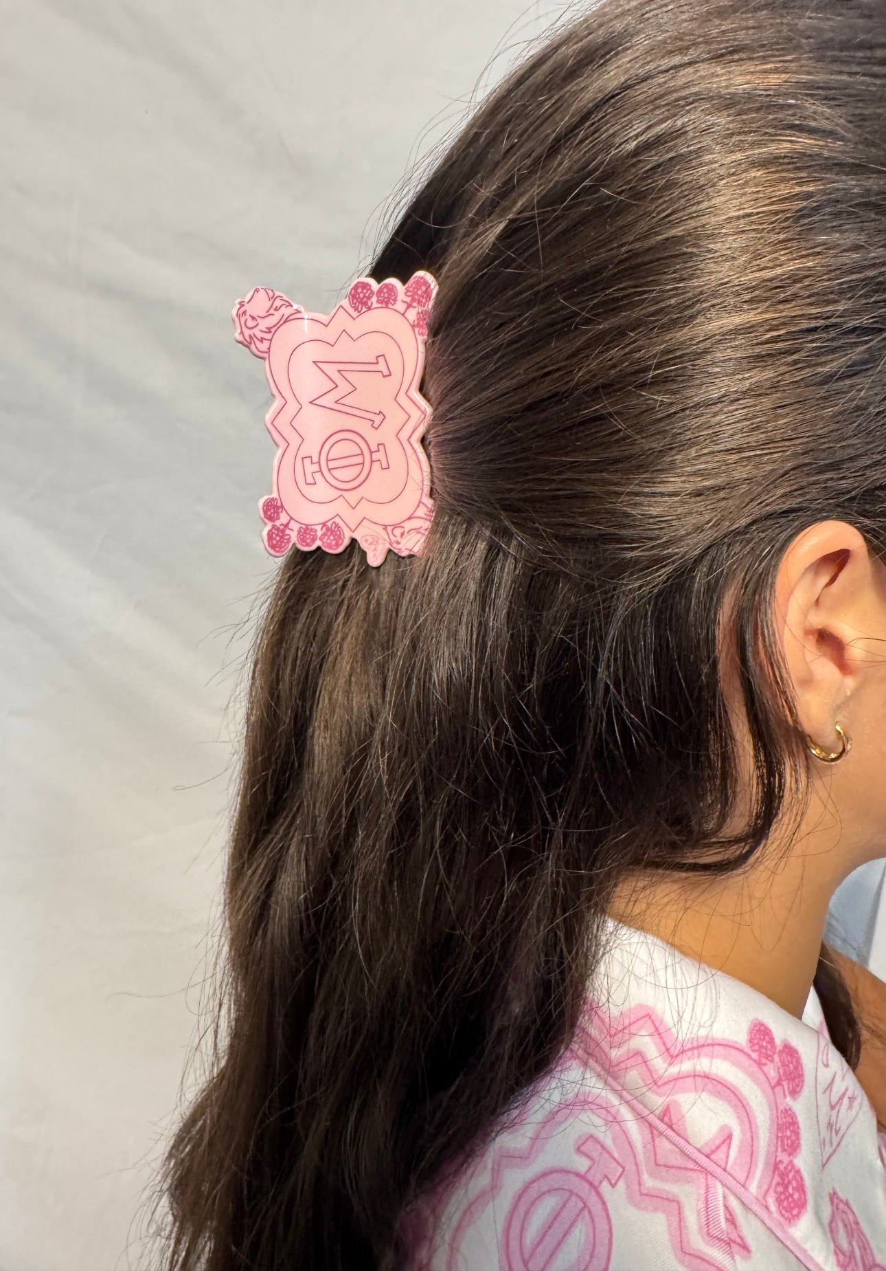 Phi Mu Hair Claw Clip