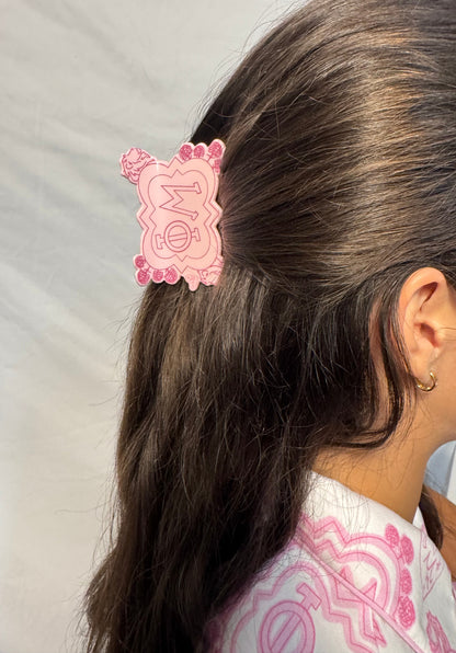 Phi Mu Hair Claw Clip